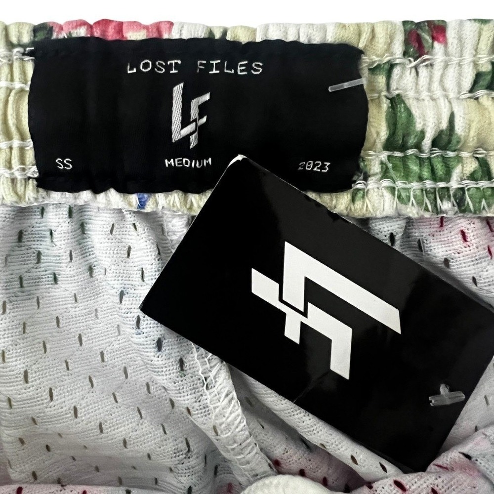 NWT Lost Files SS 2023 Floral Rose Mesh Basketball Shorts Streetwear Size M - Picture 5 of 6